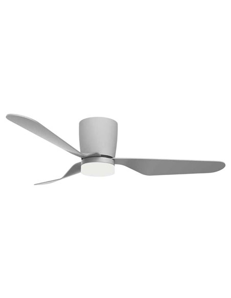 Ventilador techo Solesia con luz CCT regulable y mando Ø132 3 aspas DC Gris
