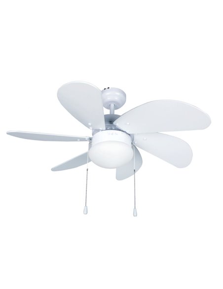 Ventilador techo Larde 2xE27 Ø82 6 aspas DC Blanco