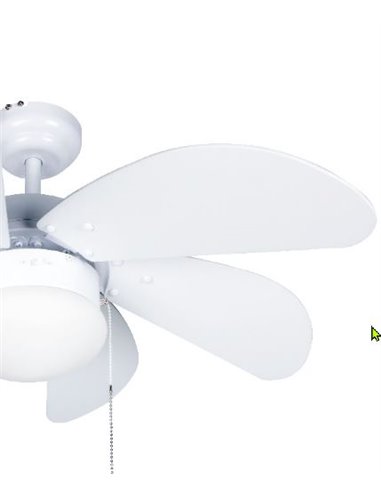 Ventilador techo Larde 2xE27 Ø82 6 aspas DC Blanco