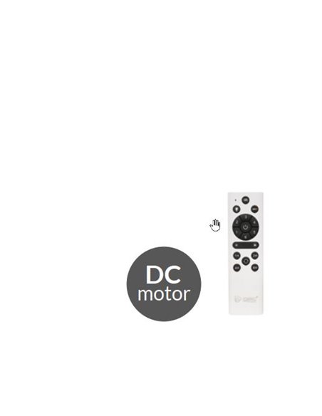 Ventilador techo Ranta con luz CCT regulable y mando Ø107 3 aspas retráctiles DC Negro