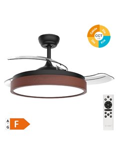 Ventilador techo Ranta con luz CCT regulable y mando Ø107 3 aspas retráctiles DC Negro 2