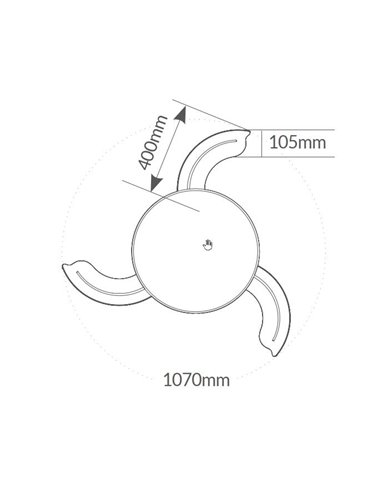 Ventilador de teto Likasi com luz CCT regulável e controle Ø107 3 lâminas retráteis DC Preto