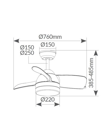 Ventilador techo Namuno con luz CCT regulable y mando Ø71 3 aspas DC Blanco