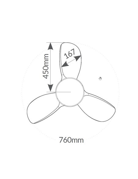 Ventilador techo Namuno con luz CCT regulable y mando Ø71 3 aspas DC Blanco