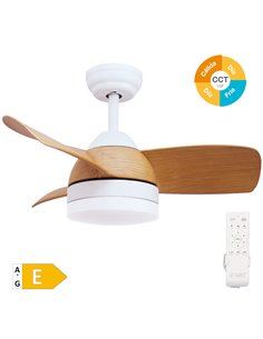 Ventilador techo Namuno con luz CCT regulable y mando Ø71 3 aspas DC Blanco 2