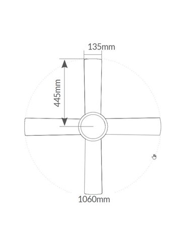 Ventilador techo Muna con luz CCT regulable y mando Ø106 4 aspas Blanco