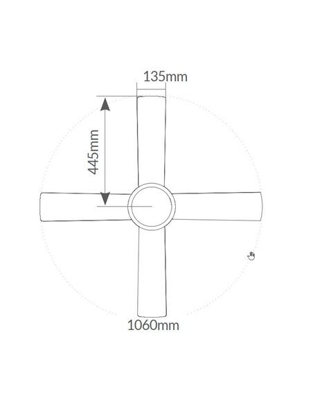 Ventilador techo Muna con luz CCT regulable y mando Ø106 4 aspas Blanco