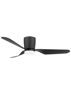 Ventilador techo Solesia con luz CCT regulable y mando Ø132 3 aspas DC Negro