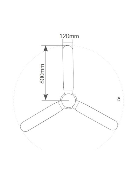 Ventilador techo Solesia con luz CCT regulable y mando Ø132 3 aspas DC Negro