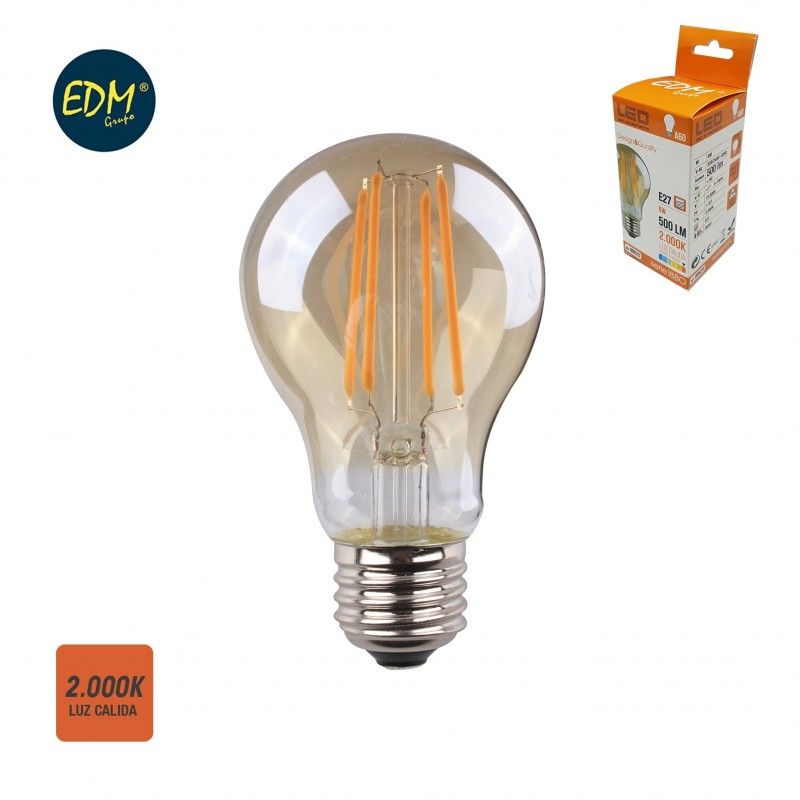 Lâmpada LED EDM Filamento Padrão Vintage Vidro...
