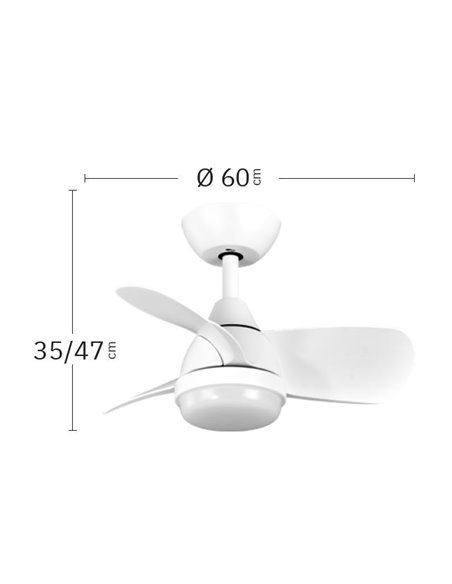 DC Fan 24W Pirdo White 3 Blades
