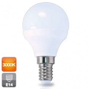 Bombilla de led esférica E14 5W luz cálida 3000K 470 lm GSC 2002340