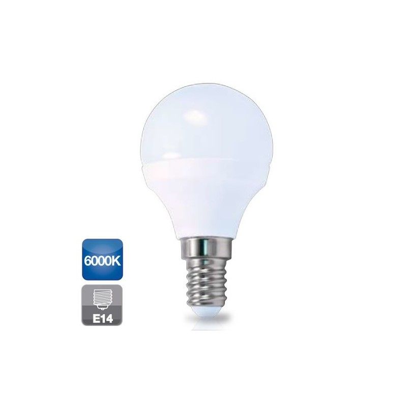 Bombilla de led esférica E14 4W luz cálida 3000K 320 lm GSC 2001553