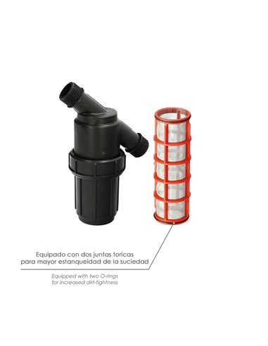 Filtro Con Malla Interior 1" Para Sistema De Goteo (Malla 100 Mesh) Riego Por Goteo, Microaspersión, Riego Por Nebulizacion