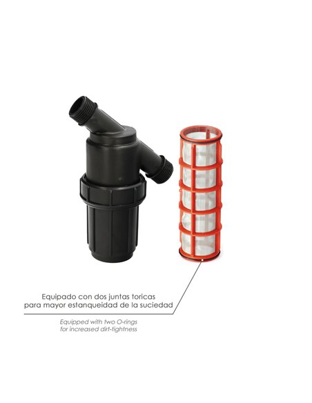 Filtro Con Malla Interior 1" Para Sistema De Goteo (Malla 100 Mesh) Riego Por Goteo, Microaspersión, Riego Por Nebulizacion