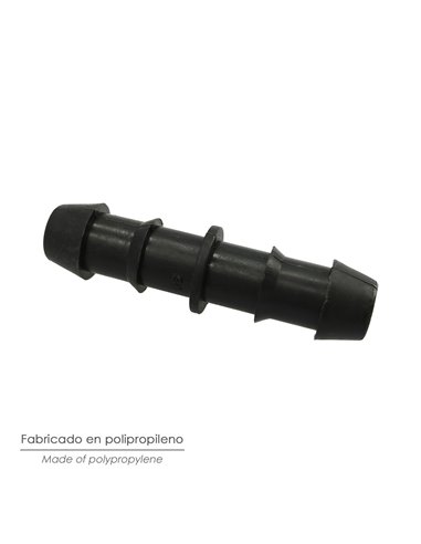 Enlace Simple Para Tuberias Goteo Ø 16 mm. (Bolsa 100 Piezas)