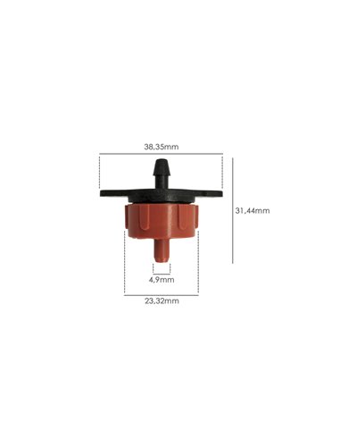 Gotero Autocompensante 4 Litros / Hora Desmontable Para Riego Por Goteo (Bolsa 200 Piezas) Riego Por Goteo, Microaspersión,