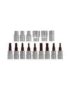 Llave Dinamometrica 1/4" Con 9 Puntas Hexagonales y 5 Vasos. Llave De Torque Camiones, Coches, Motos, Micro Ajustes, Acero CRV 2