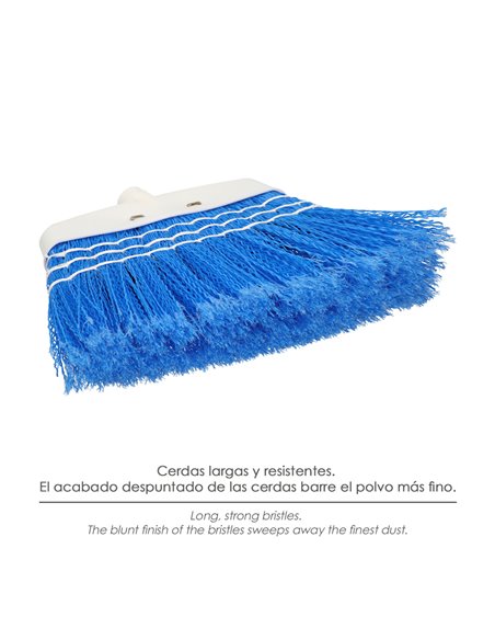 Escoba Jardin Azul Con Cordones Sin Mango, Escoba Terrazas, Terrazas, Cocheras, Calles,