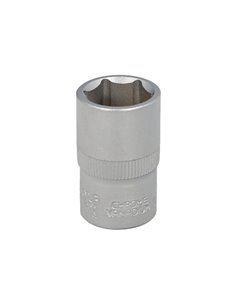 Llave Vaso 1/2" Hexagonal 16 mm. Perfil de 6 caras. Acero Cromo Vanadio, Aristas Redondas