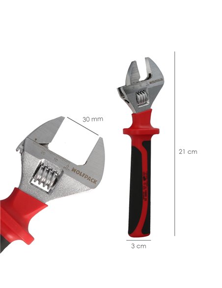 Llave Ajustable Aislada VDE 8". Llave Ajustable Aislada, Llave Inglesa, Llave Moleta Aislada,