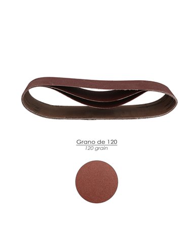 Lija Recambio Para Lijadoras De Banda  75x457 mm. Grano 120 (Pack 3 Piezas)