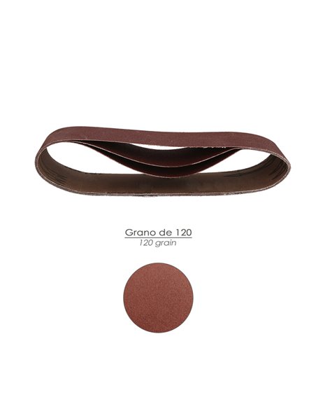 Lija Recambio Para Lijadoras De Banda  75x457 mm. Grano 120 (Pack 3 Piezas)