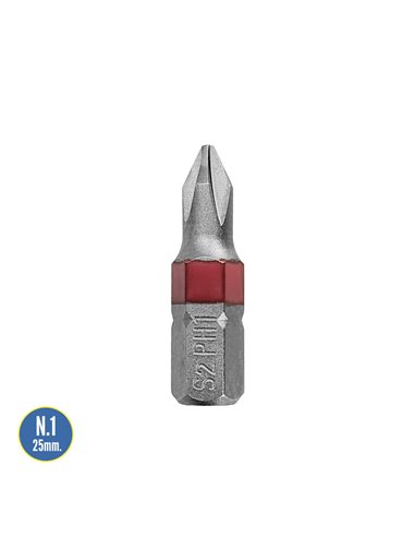 Puntas Largas Destornillador Phillips Nº 1 (2 Piezas). Acero S2 al Cromo Vanadio. Puntas Hexagonales, Destorpuntas,