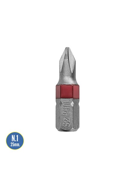 Puntas Largas Destornillador Phillips Nº 1 (2 Piezas). Acero S2 al Cromo Vanadio. Puntas Hexagonales, Destorpuntas,