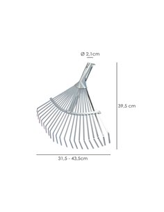 Rastrillo Metalico Para Jardin Ancho Regulable 31,5 A 43,5 cm. rastrillo Hojas, Cepillo Jardin, Escoba Metalica, Escoba Jardin 2