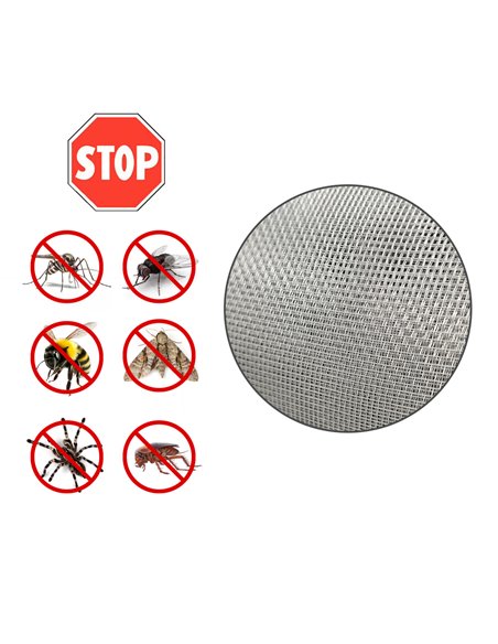 Tela Mosquitera Aluminio 18x14 Ancho 60 cm. Rollo 30 Metros. Malla Mosquitera Aluminio Anti Mosquitos, Antimoscas,