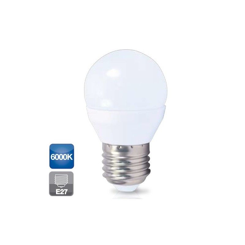 Bombilla de led esférica E27 5W luz fría 6000K 470 lm GSC 2002343