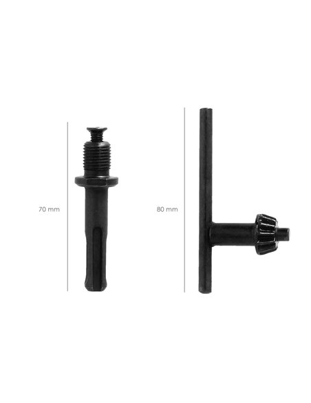 Adaptador Martillo SDS Plus A Portabrocas Ø 13 mm.mm. porta Brocas Con Llave, Adaptador Sds, Sds A Brocas