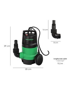 Bomba Aguas Sucias Sumergible 450 W. 8.000 lts/hora, Profundidad 5  Mts, Elevación 5,5 mts. Particulas max. Ø 30 mm. 2