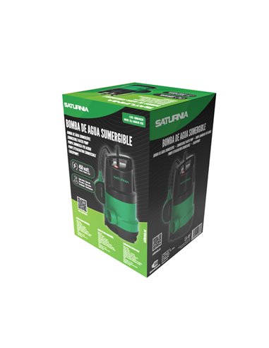 Bomba Aguas Sucias Sumergible 450 W. 8.000 lts/hora, Profundidad 5  Mts, Elevación 5,5 mts. Particulas max. Ø 30 mm.
