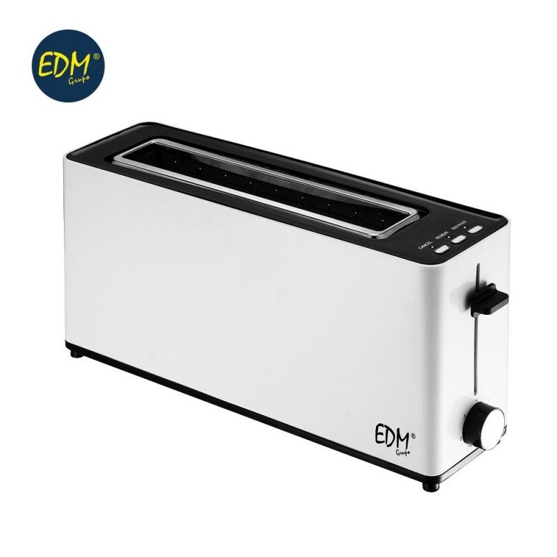 Toaster 900w longue fente design blanc EDM