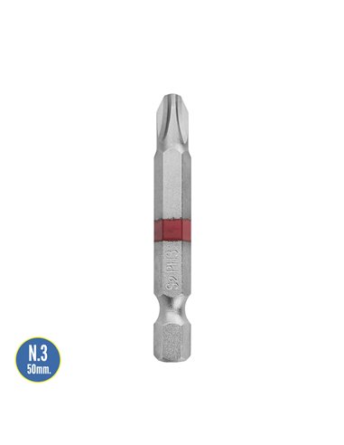 Puntas Largas Destornillador Phillips Nº 3 (2 Piezas). Acero S2 al Cromo Vanadio. Puntas Hexagonales, Destorpuntas,