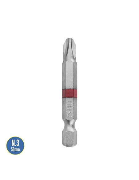 Puntas Largas Destornillador Phillips Nº 3 (2 Piezas). Acero S2 al Cromo Vanadio. Puntas Hexagonales, Destorpuntas,