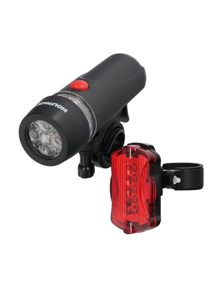 Kit Luces Led Delantera y Trasera Para Bicicleta / Patinete. Funcionamiento a Pilas.