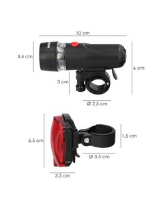 Kit Luces Led Delantera y Trasera Para Bicicleta / Patinete. Funcionamiento a Pilas. 2