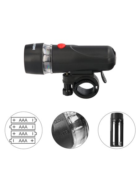 Kit Luces Led Delantera y Trasera Para Bicicleta / Patinete. Funcionamiento a Pilas.