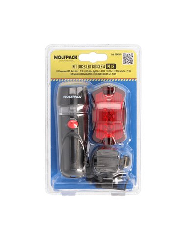 Kit Luces Led Delantera y Trasera Para Bicicleta / Patinete. Funcionamiento a Pilas.