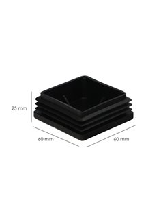 Contera Interior Plastico Cuadrada 60x60 mm. Color Negro. Bolsa 50 Unidades. Contera Mesa, Silla, Muebles, Estanteria 2