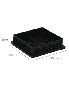 Contera Interior Plastico Cuadrada 100x100 mm. Color Negro. Bolsa 25 Unidades. Contera Mesa, Silla, Muebles, Estanteria 2