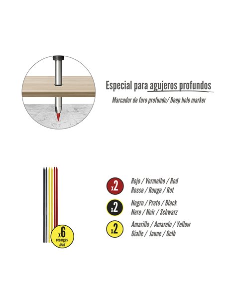 Minas Recambio Para Lapiz Carpintero Portaminas (6 Piezas)