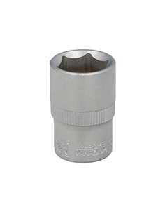 Llave Vaso 1/2" Hexagonal 19 mm. Perfil de 6 caras. Acero Cromo Vanadio, Aristas Redondas