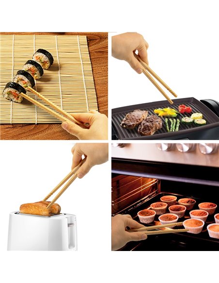 Pinzas De Cocina Bambu 20 cm.
