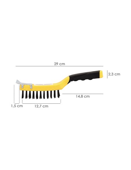 Cepillo Manual Acero Soldador Con Rascador, Mango de plástico, Cepillo Soldaduras, Cepillo Taller