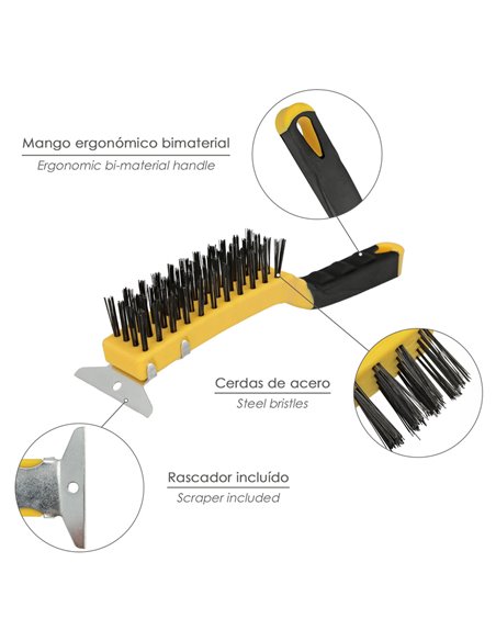 Cepillo Manual Acero Soldador Con Rascador