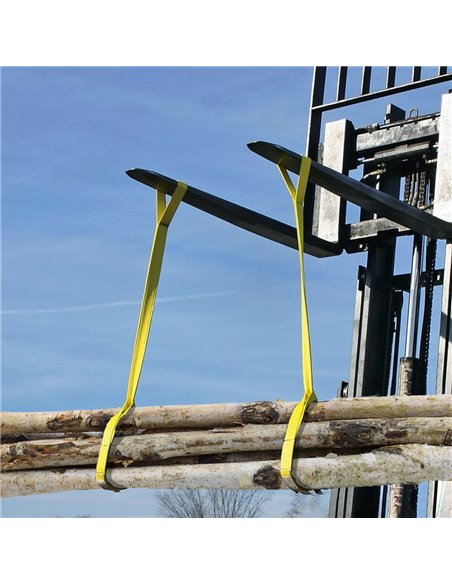 Eslinga Plana Doble Banda 3.000 Kg. Factor Seguridad 7:1, Longitud: 6 Metros Ancho 9 cm. 100% Poliester. Color Amarilla